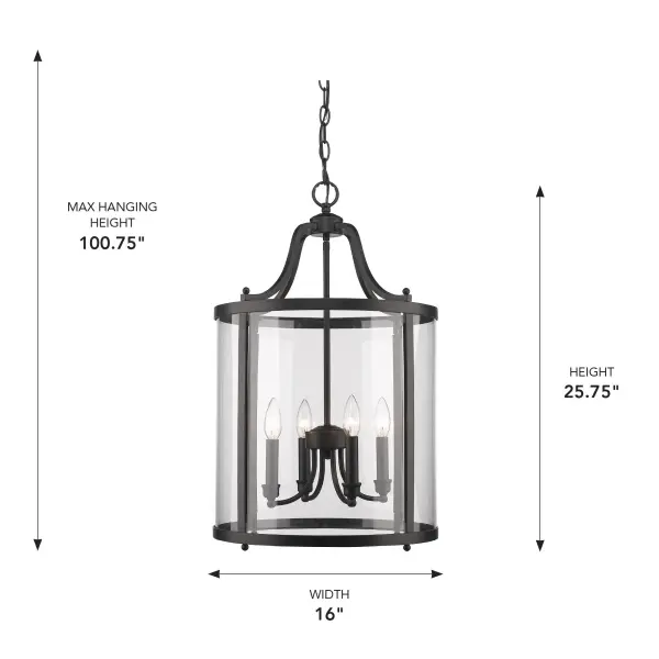 Golden Lighting Payton 4-Light Pendant in Matte Black - Image 3