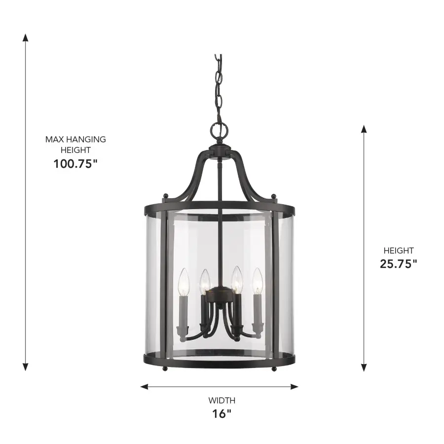 Golden Lighting Payton 4-Light Pendant in Matte Black - Image 3