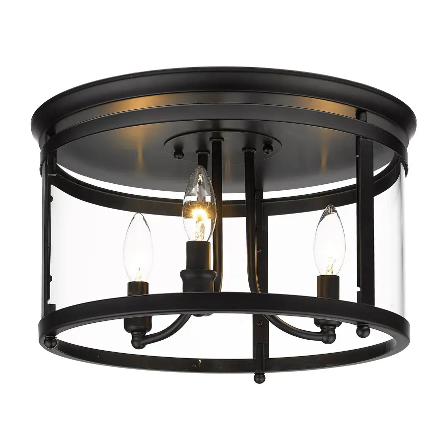 Golden Lighting Payton 3-Light Flush Mount in Matte Black - Image 1