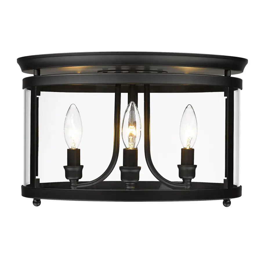 Golden Lighting Payton 3-Light Flush Mount in Matte Black - Image 2