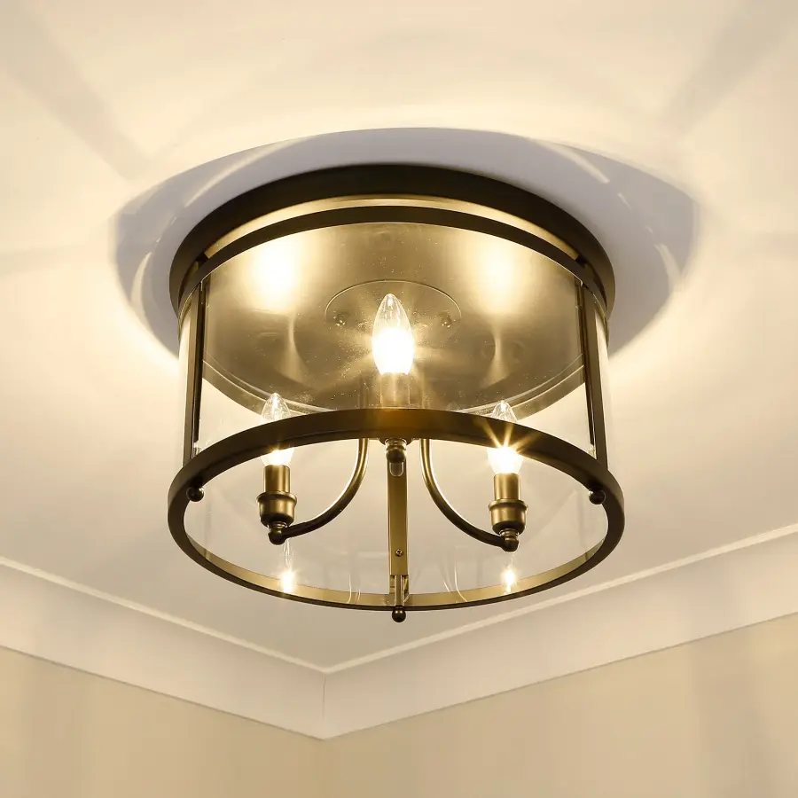 Golden Lighting Payton 3-Light Flush Mount in Matte Black - Image 3