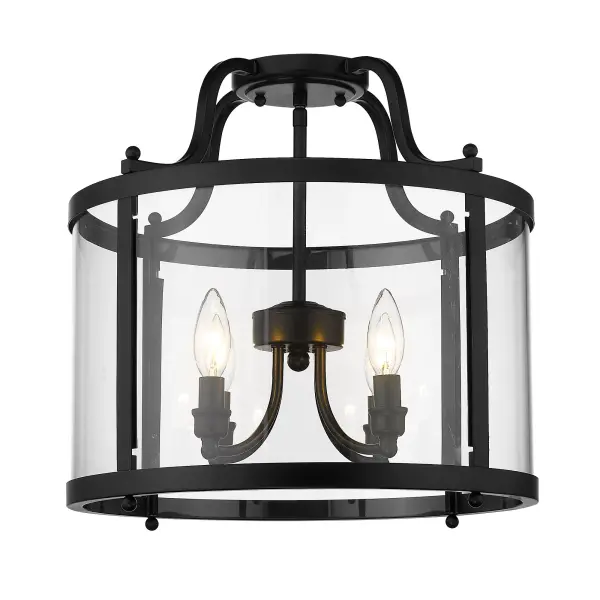 Golden Lighting Payton 4-Light Semi-Flush Mount in Matte Black - Image 3