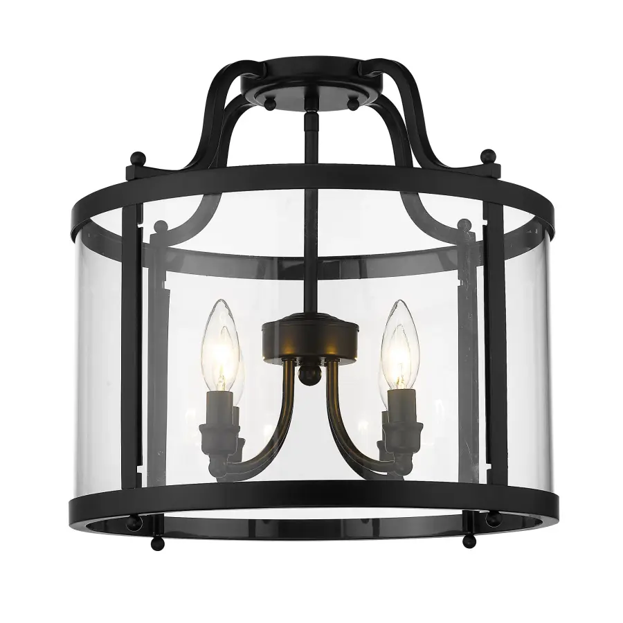 Golden Lighting Payton 4-Light Semi-Flush Mount in Matte Black - Image 3