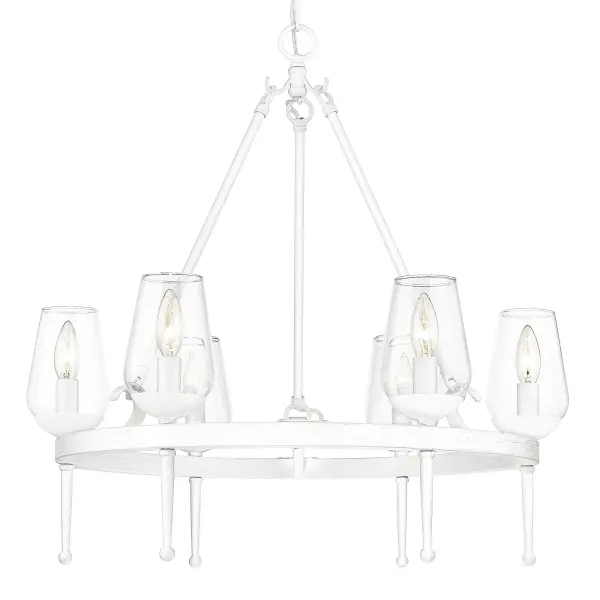 Golden Lighting Regent 6-Light Chandelier in Textured White Plaster - Image 1