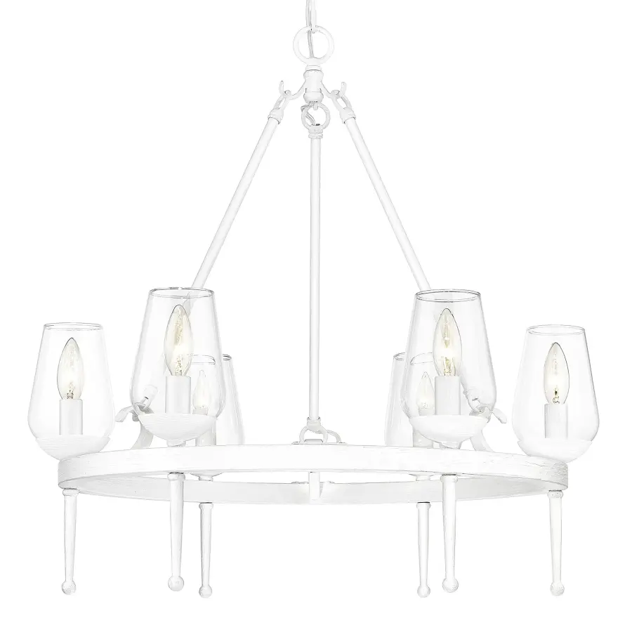 Golden Lighting Regent 6-Light Chandelier in Textured White Plaster - Image 1
