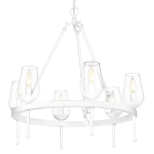 Golden Lighting Regent 6-Light Chandelier in Textured White Plaster - Image 3