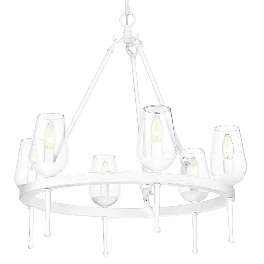 Golden Lighting Regent 6-Light Chandelier in Textured White Plaster - Image 3