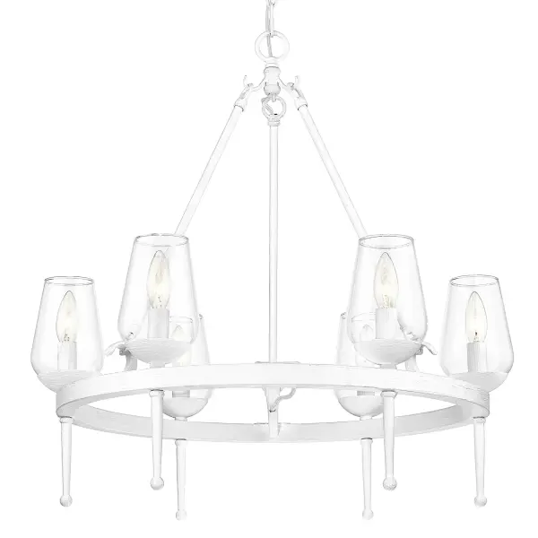 Golden Lighting Regent 6-Light Chandelier in Textured White Plaster - Image 4