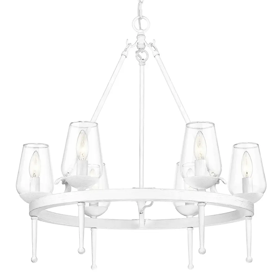 Golden Lighting Regent 6-Light Chandelier in Textured White Plaster - Image 4