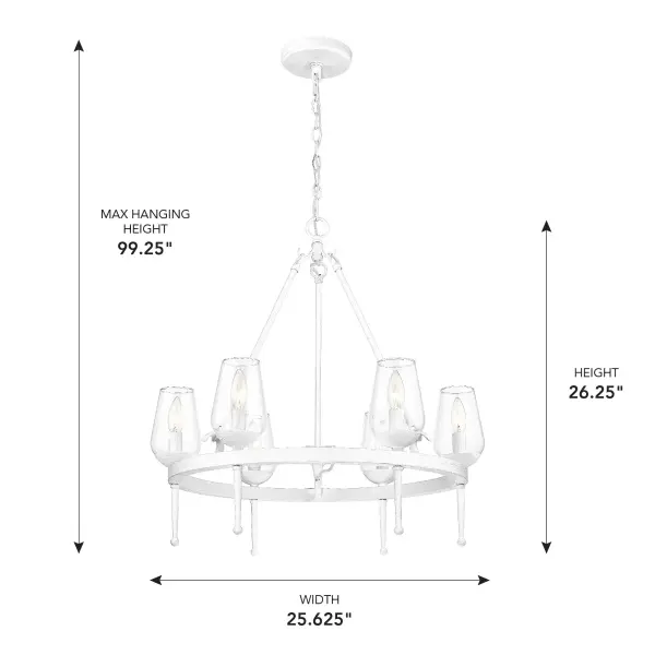 Golden Lighting Regent 6-Light Chandelier in Textured White Plaster - Image 9