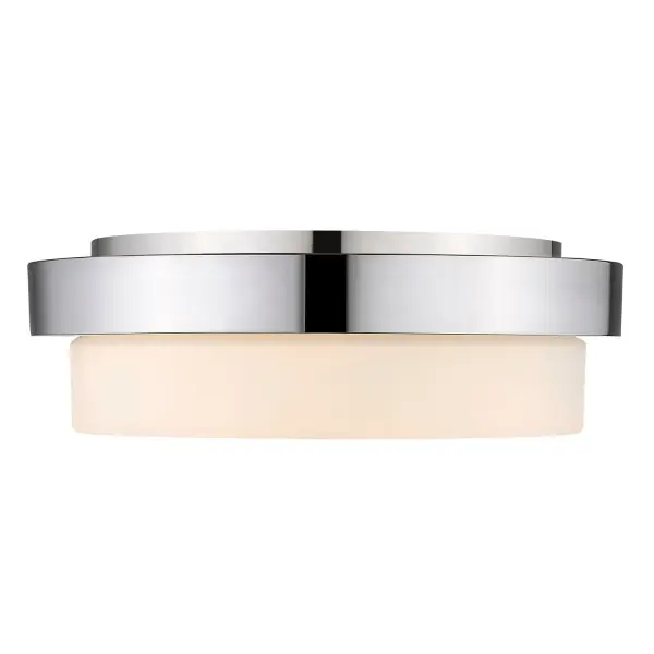 Bring modern elegance into your home with the Wry Lighting Morgon 2-light Flush Mount in Chrome. Featuring a glass shade and a brilliant Chrome frame, it creates a welcoming atmosphere. The Opal Glass shade is designed to diffuse light evenly, providing a soft, glare-free glow that enhances the beauty of the space. Our Polished Chrome finish offers a crisp, clean look, its highly reflective surface providing a stunning high-shine gleam. This versatile finish seamlessly integrates into a wide range of decor styles, from ultra-modern to classic traditional. Ideal for low ceilings in hallways, closets, laundry areas, bathrooms, and more—compact design meets wide illumination. Damp Location Rated: Suitable for covered and semi-enclosed spaces with occasional moisture. Requires 2 E26 Medium base bulbs (not included). Max 60 wattage per bulb. Overall Dimensions: 13"W x 4.25"H x 13"D. Elevate your space with this sophisticated fixture that blends style and function with ease. Collection: Morgan Rooms: Bath,Foyer,Kitchen,Living,Bedroom Finish: Chrome Glass: Opal Glass Width: 13.00" Height: 4.25" Length: 13.00" Weight: 4.23 lb Extension from Wall: 13.00" Wire: 8`` Canopy: 13"W x 13"H x 1.5"D Number of Bulbs: 2 Maximum Wattage: 120.00 W Bulb Type: A19 Bulb Base: E26 Light Source: Incandescent Dimmable Voltage: 120.00 V Material: Steel Country of Origin: China Safety Listing: ETL Safety Rating: Damp Connection: Hardware Manufacturer Warranty: 1 Year Limited Instructions Parts Diagram - alternate view