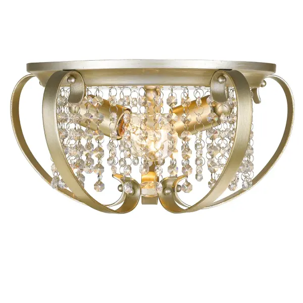 Golden Lighting Ella 2-Light Flush Mount in White Gold - Image 1