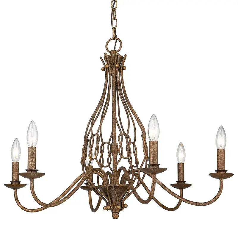 Antoinette Six Light Chandelier in Burnished Chestnut - Image 1