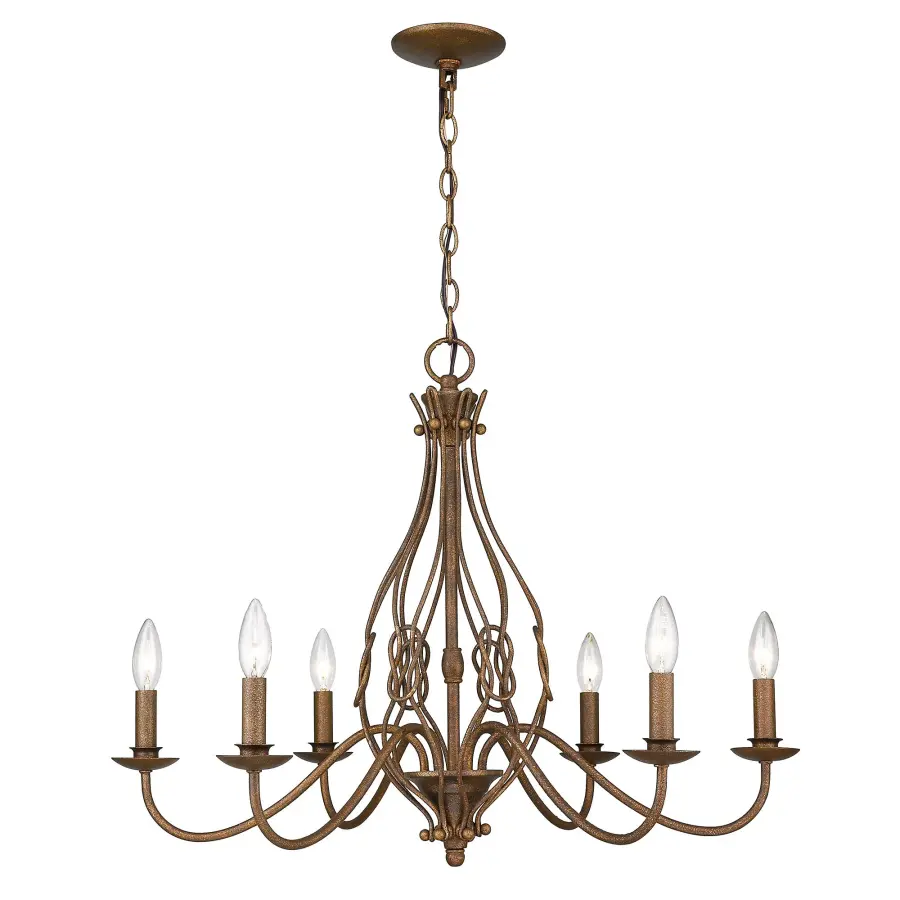 Antoinette Six Light Chandelier in Burnished Chestnut - Image 2