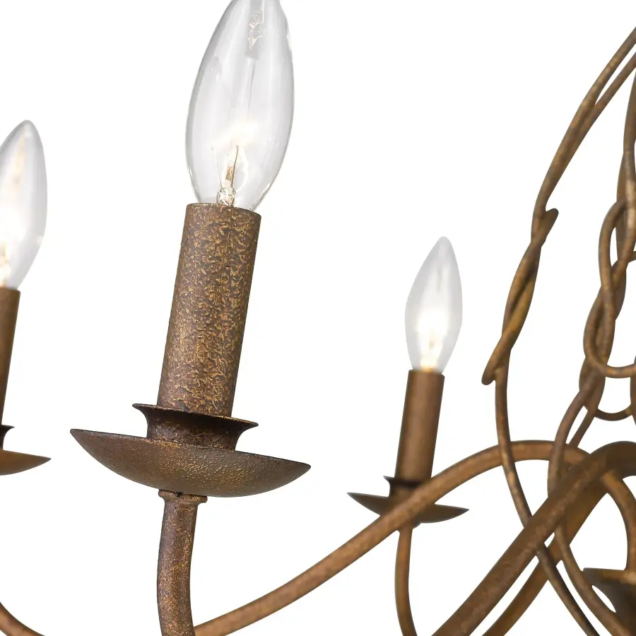 Antoinette Six Light Chandelier in Burnished Chestnut - Image 4