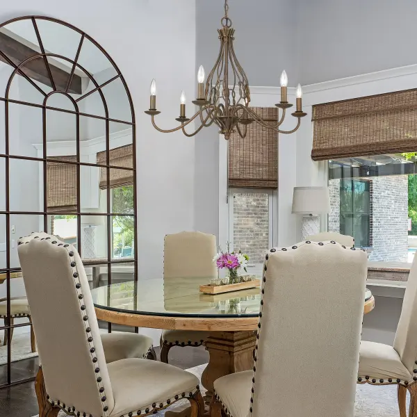 Antoinette Six Light Chandelier in Burnished Chestnut - Image 5