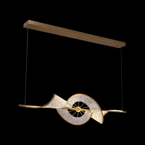 The Aurora brings bold sculptural artistry to kitchen islands with its flowing form and integrated LED technology. The brushed champagne finish offers sophisticated warmth, while 1080 lumens and 3CCT customization ensure perfect task lighting.