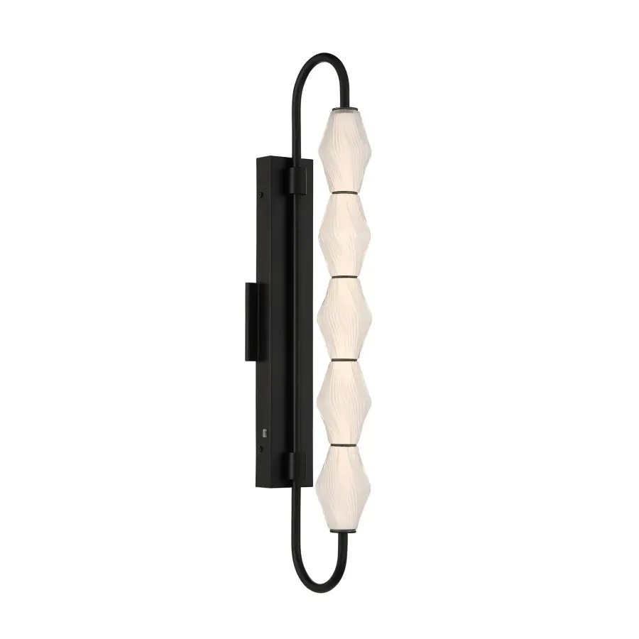 Geode 32" LED Outdoor Wall Light in Matte Black - Image 1