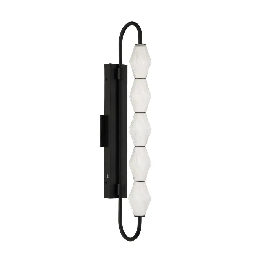 Geode 32" LED Outdoor Wall Light in Matte Black - Image 2