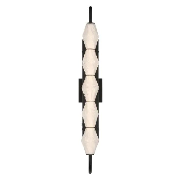 Geode 32" LED Outdoor Wall Light in Matte Black - Image 3
