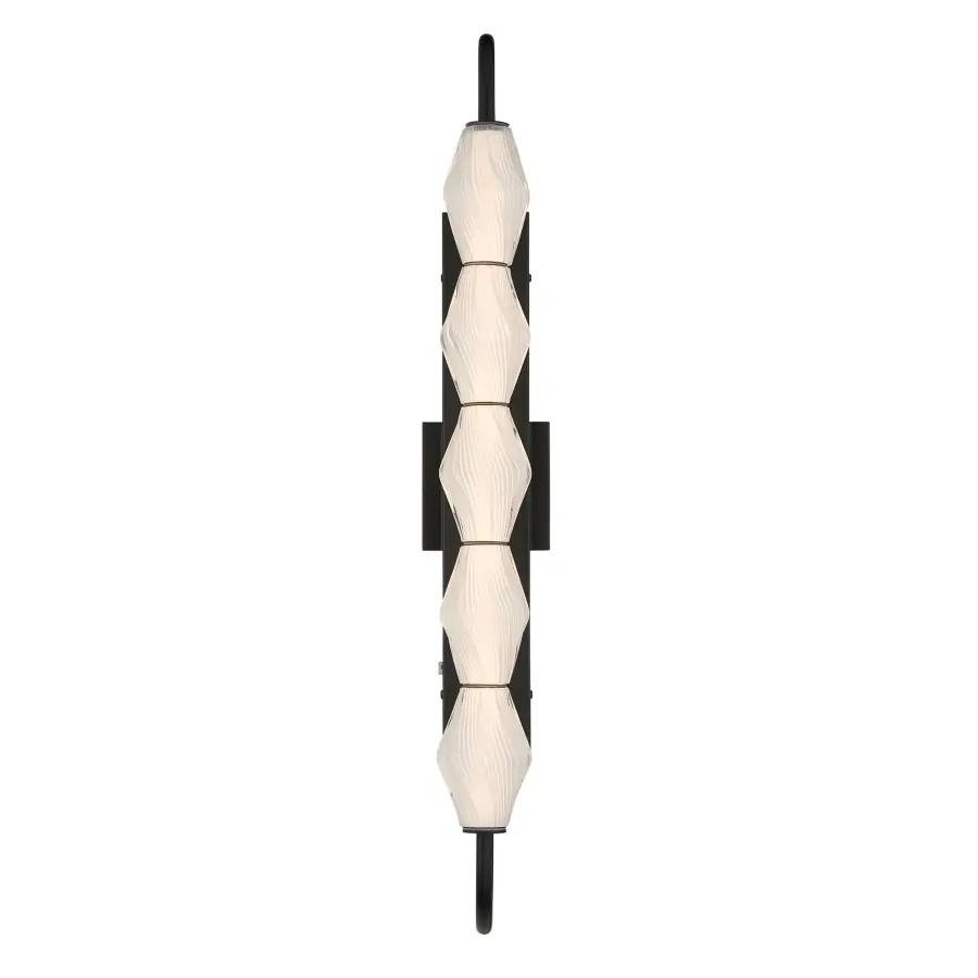 Geode 32" LED Outdoor Wall Light in Matte Black - Image 3