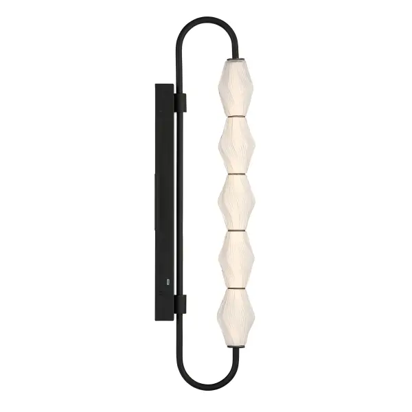 Geode 32" LED Outdoor Wall Light in Matte Black - Image 4