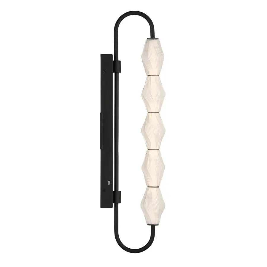 Geode 32" LED Outdoor Wall Light in Matte Black - Image 4