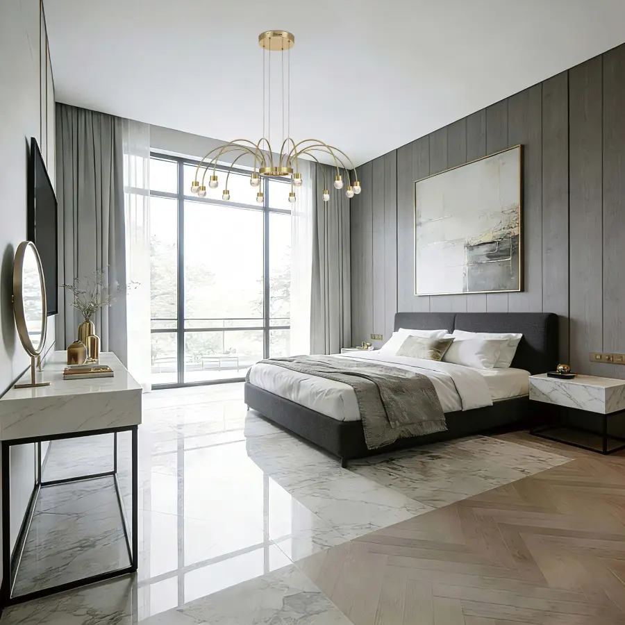 Vario 12-Light LED Chandelier in Titanium Gold - Image 9