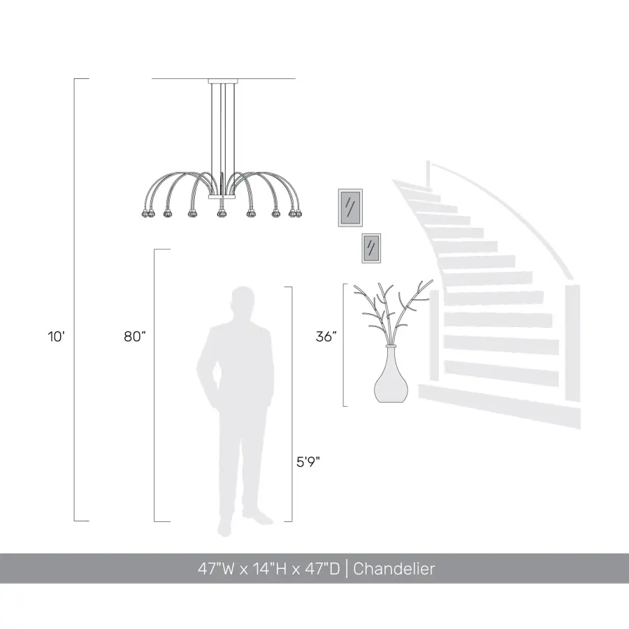 Vario 16-Light LED Chandelier in Titanium Gold - Image 11