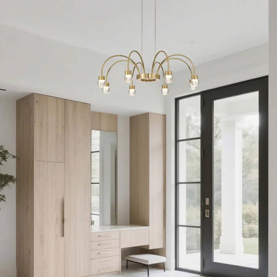 Vario 8-Light LED Chandelier in Titanium Gold - Image 12