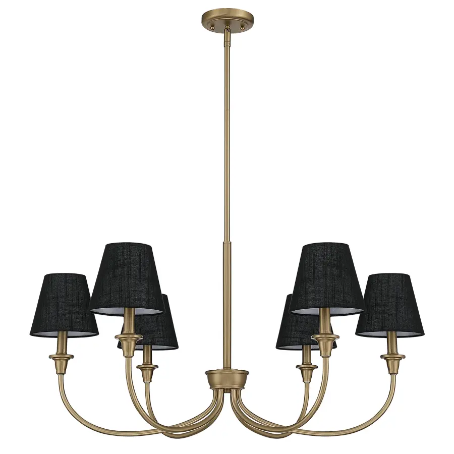 Cambria 6-Light Chandelier in Brushed Champagne Brass - Image 2