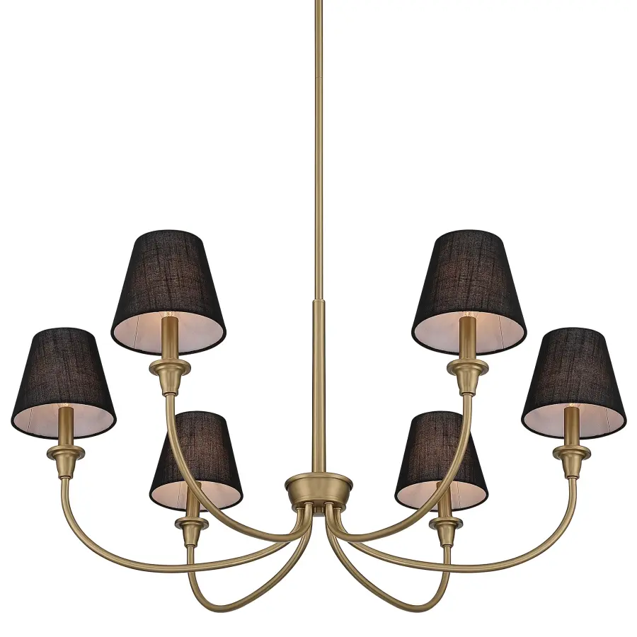 Cambria 6-Light Chandelier in Brushed Champagne Brass - Image 4