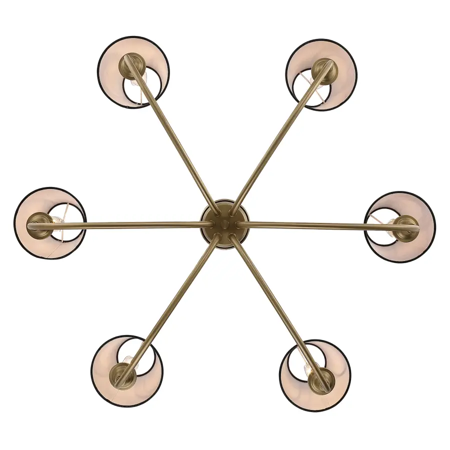 Cambria 6-Light Chandelier in Brushed Champagne Brass - Image 5