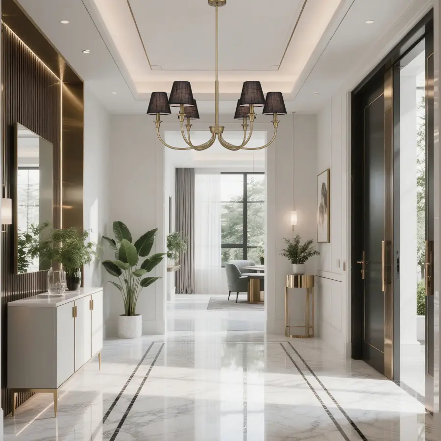 Cambria 6-Light Chandelier in Brushed Champagne Brass - Image 8