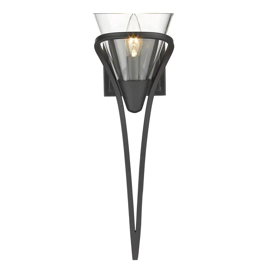 Olympia One Light Wall Sconce in Matte Black - Image 2