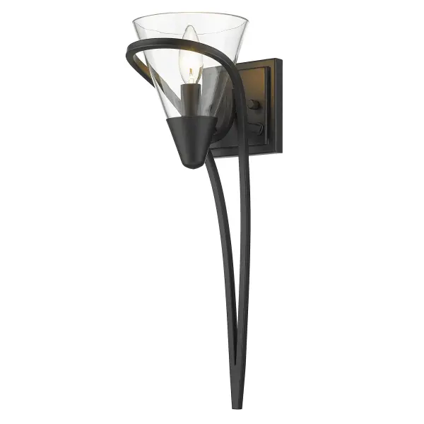 Olympia One Light Wall Sconce in Matte Black - Image 3