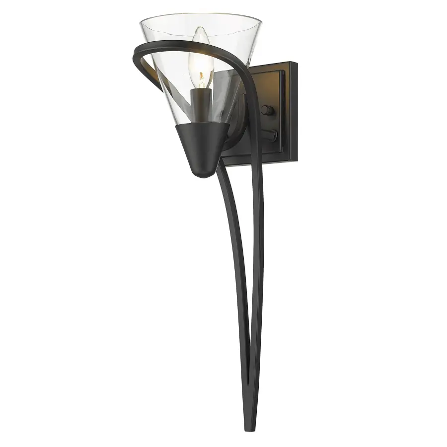 Olympia One Light Wall Sconce in Matte Black - Image 3