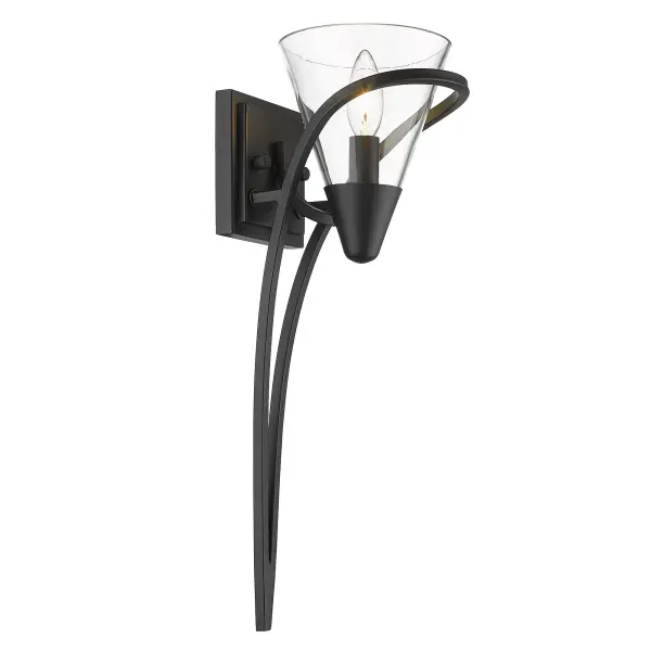 Olympia One Light Wall Sconce in Matte Black - Image 4