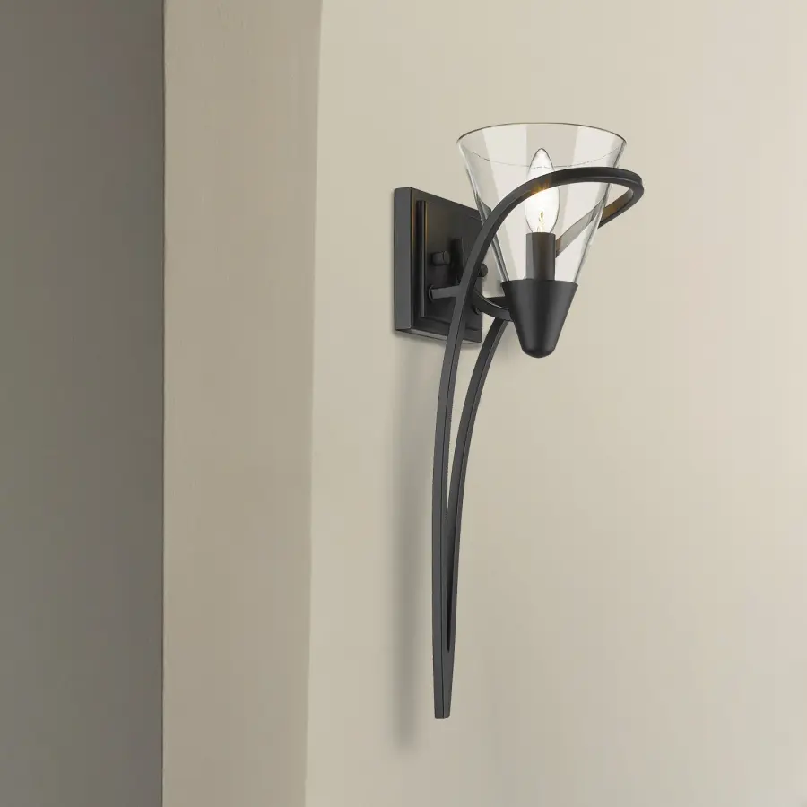 Olympia One Light Wall Sconce in Matte Black - Image 5