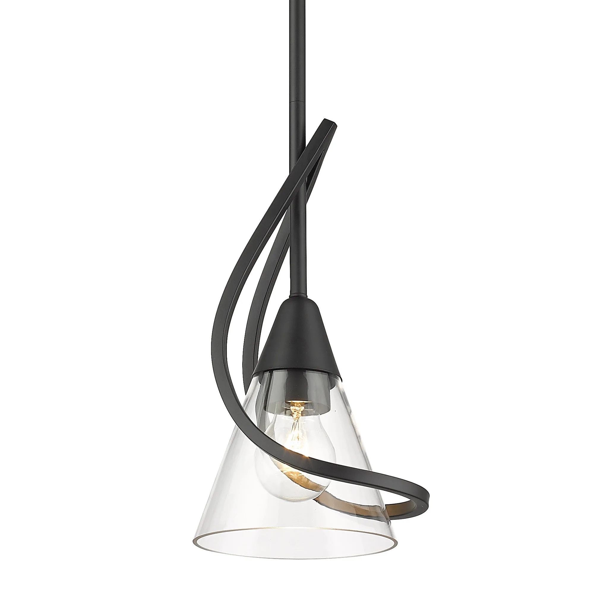 Olympia One Light Mini Pendant in Matte Black
