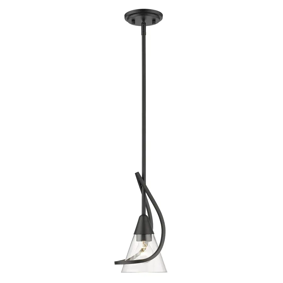 Olympia One Light Mini Pendant in Matte Black - Image 2