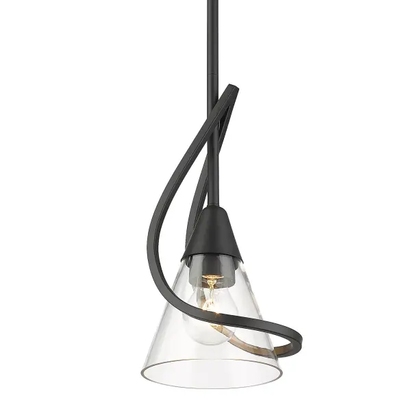 Olympia One Light Mini Pendant in Matte Black - Image 3