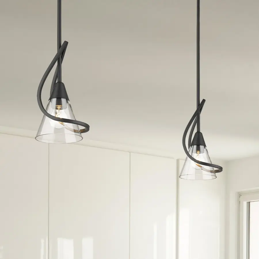 Olympia One Light Mini Pendant in Matte Black - Image 5