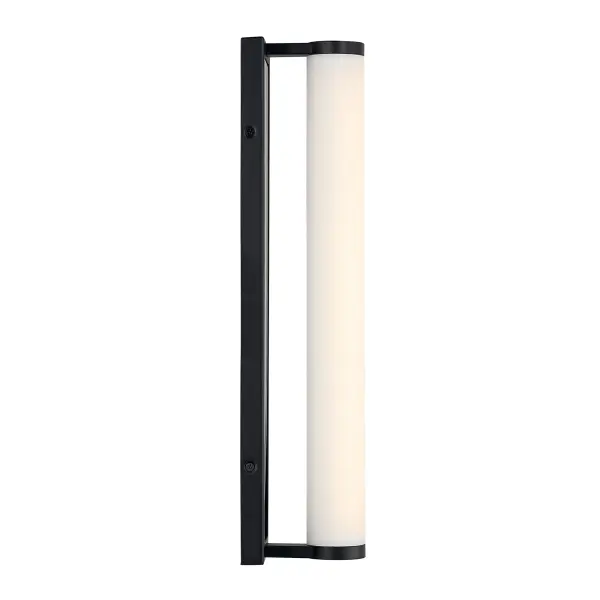 Stratum 18" LED Vanity Light in Matte Black with Jazz White Marble - Image 5