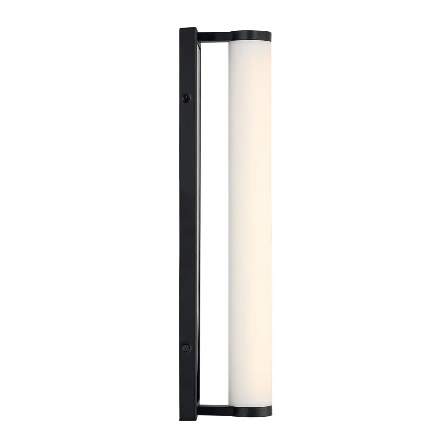Stratum 18" LED Vanity Light in Matte Black with Jazz White Marble - Image 5