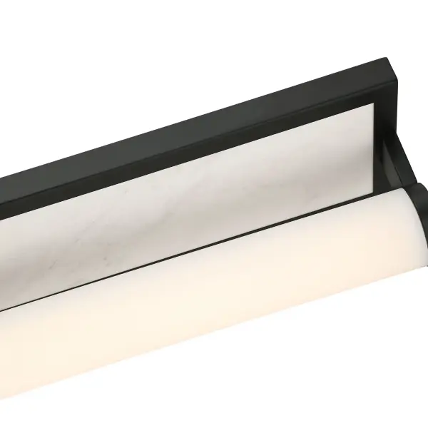 Stratum 24" LED Vanity Light in Matte Black with Jazz White Marble - Image 7