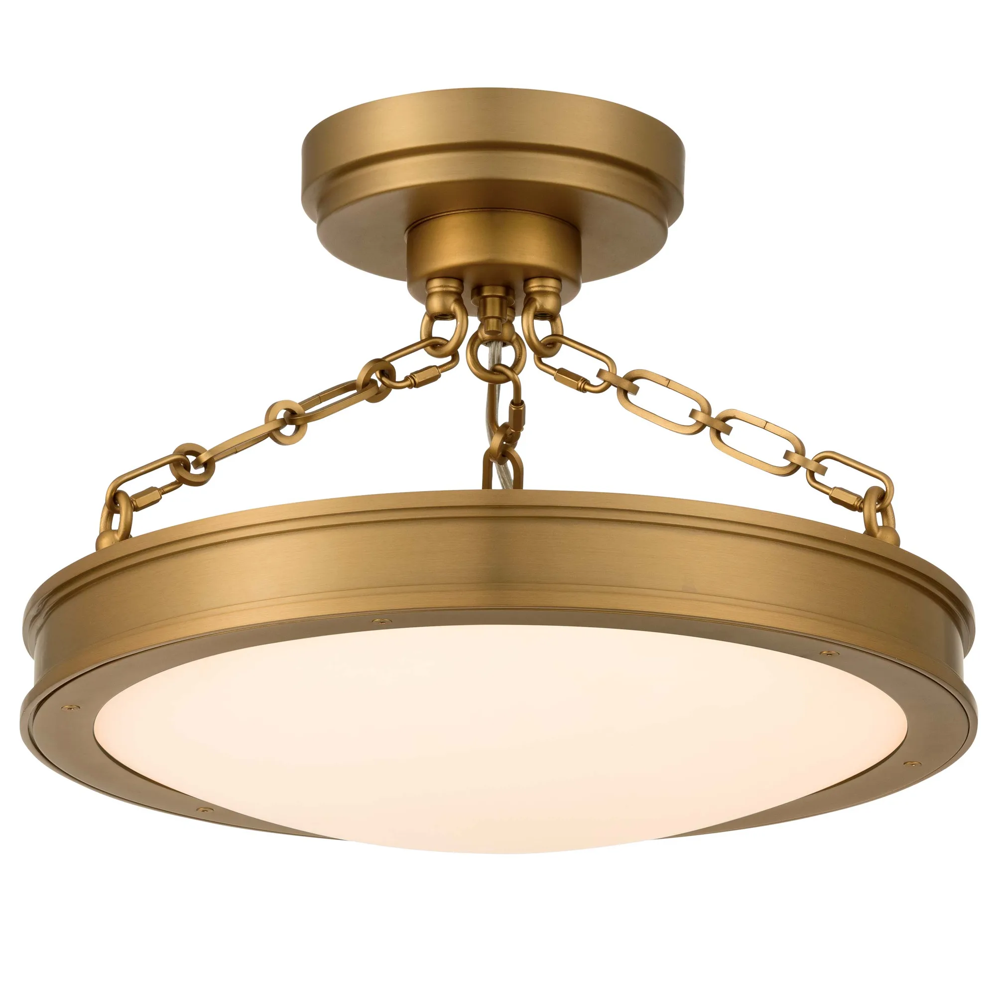 Cameron LED Semi-Flush Mount in Brushed Champagne Brass