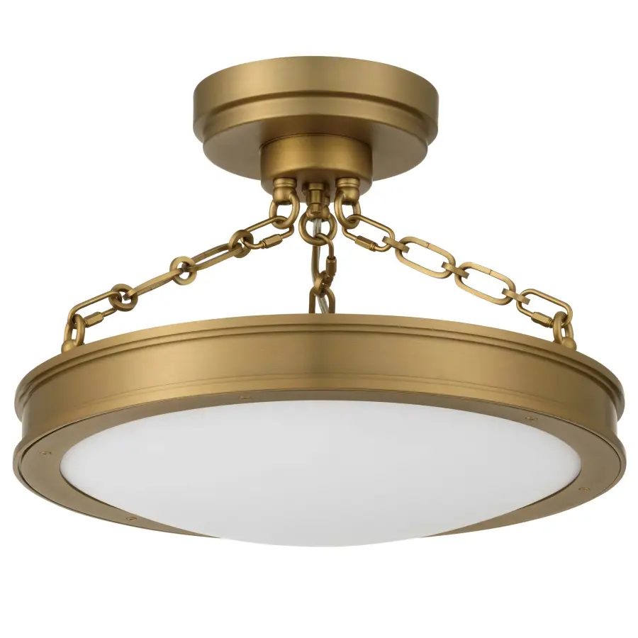 Cameron LED Semi-Flush Mount in Brushed Champagne Brass - Image 2