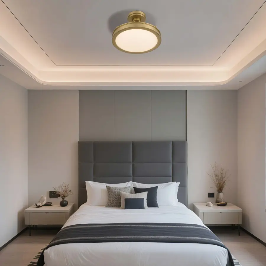 Cameron LED Semi-Flush Mount in Brushed Champagne Brass - Image 7