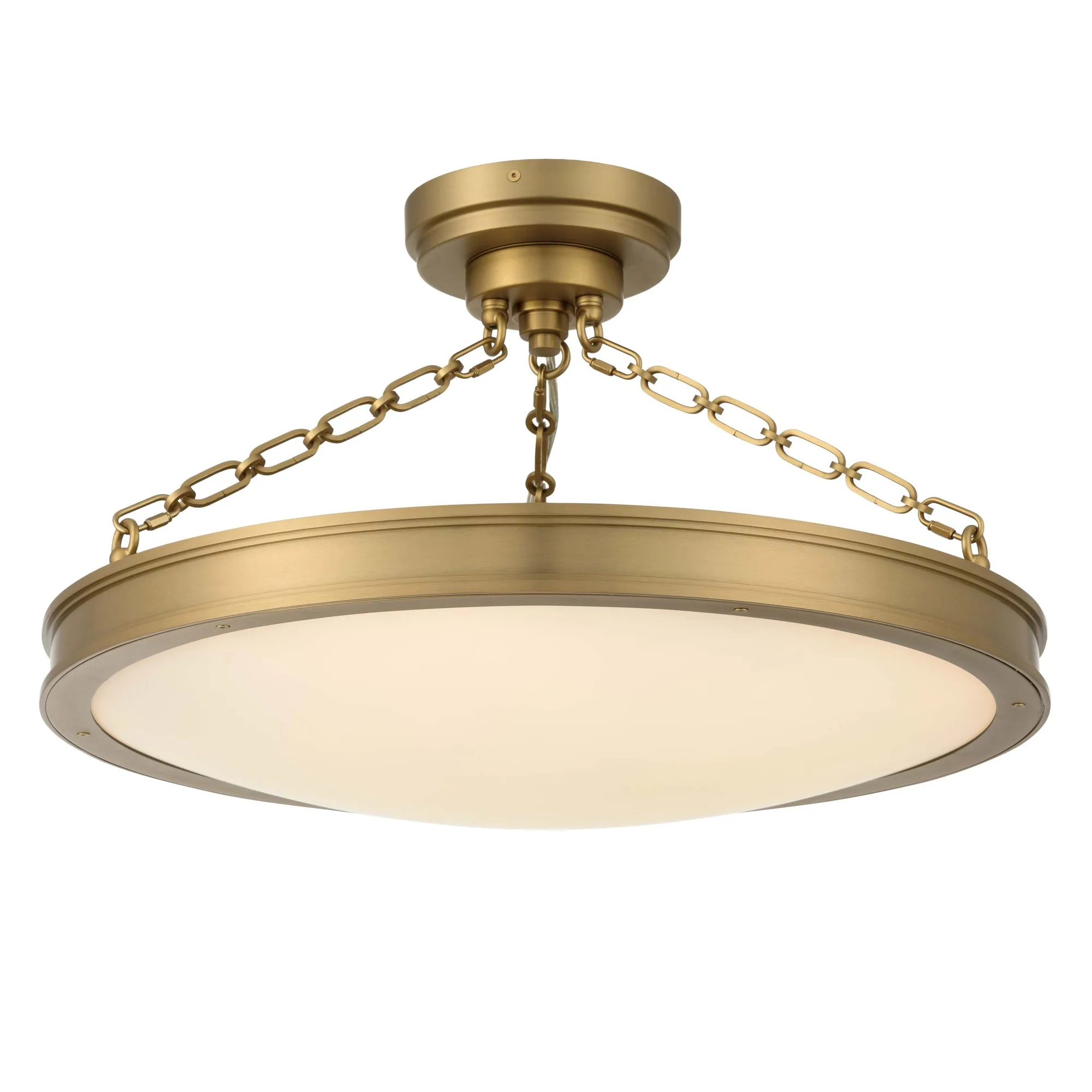 Cameron LED Semi-Flush Mount in Brushed Champagne Brass
